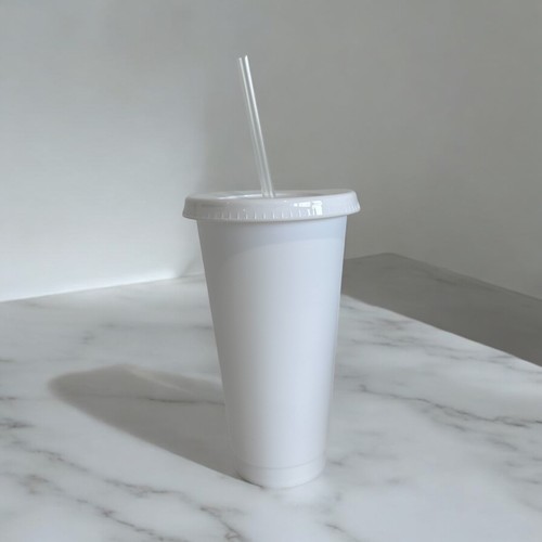 White 24oz cold cup with - cold,