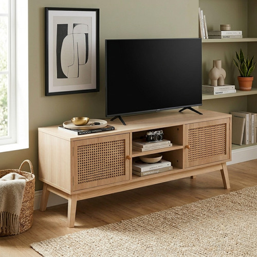 Stand cabinet rattan media - tv,
