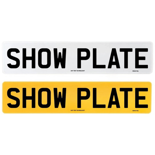 Show plates front - show, rear