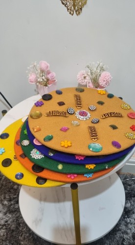 Fashion button beret cap - button,