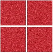 iStyle Square Faux Leather Red or Silver Glitter Place mats & Drink Coasters