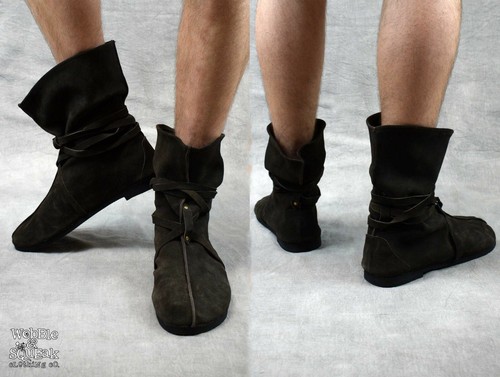 Mens larp boots - cosplay, lace