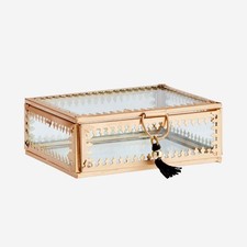 Clear Glass & Brass Box with