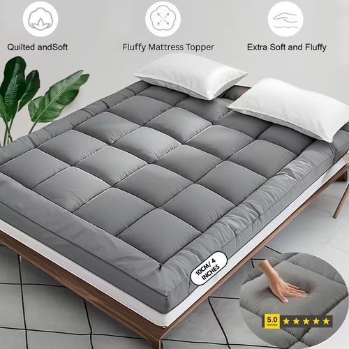 10cm grey mattress topper - grey,