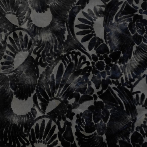 Black floral velvet - floral, fabric