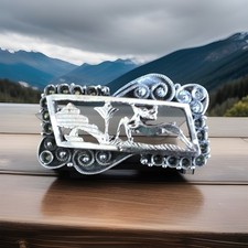 Vintage Art Deco Style Egyptian Revival Silver Marcasite Brooch