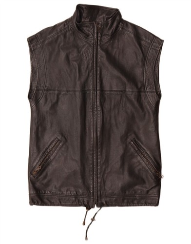 Vintage mens leather gilet - leather,