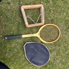 Dunlop Vintage Junior Blue Flash Tennis Racket with Clamp / Press and Cover