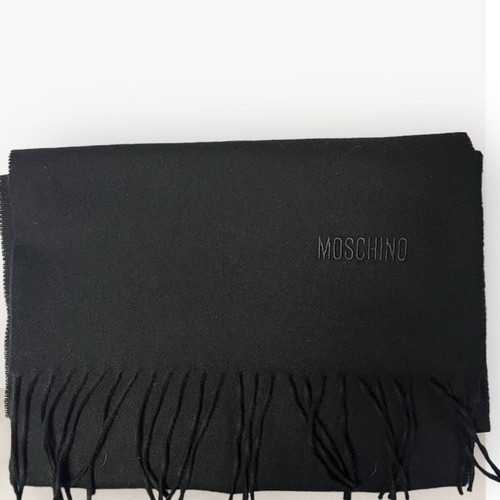 Moschino black wool scarf - black, wool scarf
