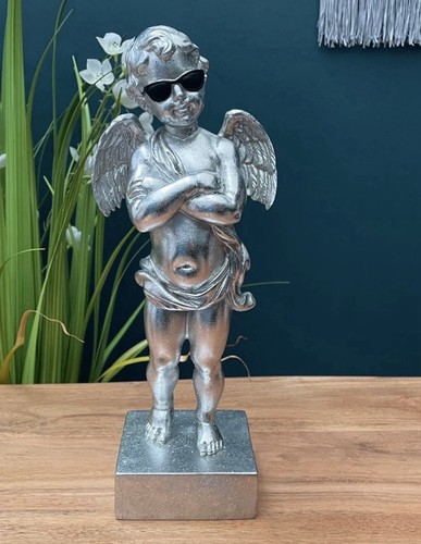 Silver cool cherub - silver, ornament