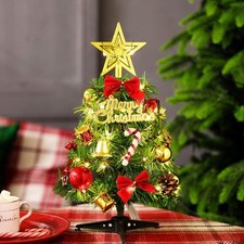 60cm Mini Small Christmas Tree with LED Lights Xmas Tabletop Rtificial Ornament.