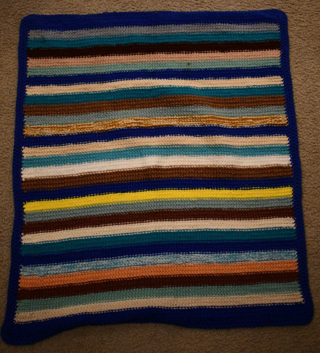Vintage crochet striped afghan - crochet,