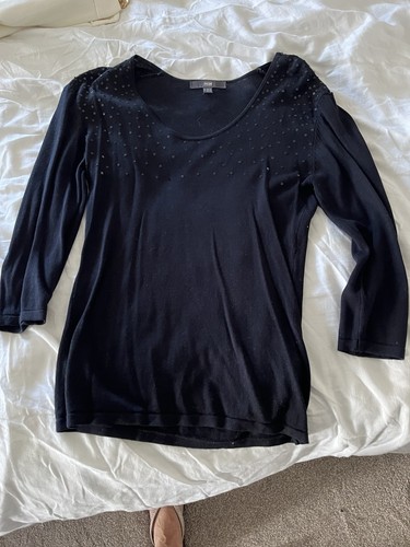 Black sequinned jumper - size, 12