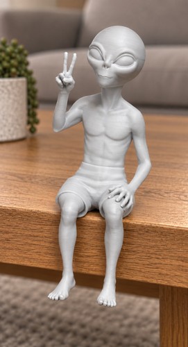Alien peace sign - sign, sitter