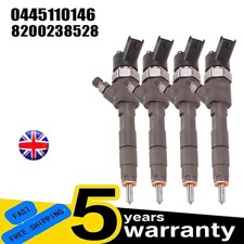 4XFuel Injector For Renault Trafic 1.9 dCi Vauxhall Nissan 8200238528 0445110146