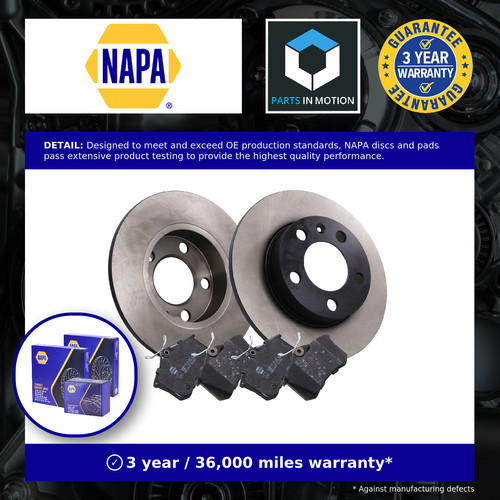 Solid brake discs and pads - 2x,