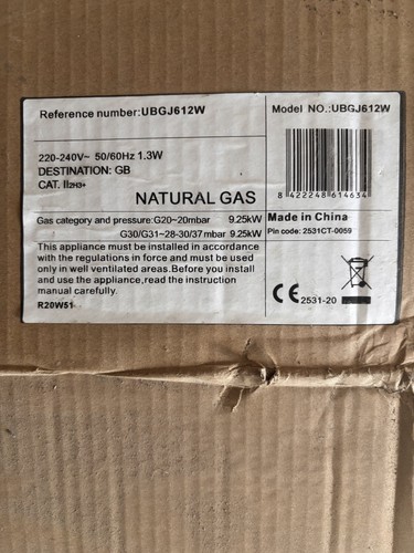 Ubgj612w burner natural gas - ubgj612w,
