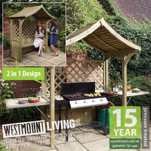Wooden garden arbour - arbour, in