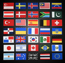 National Flags Official VELCRO® Patch Embroidered Quality Travel Backpack Badge