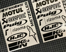 Sticker set race sponsors black 18 pieces S1000RR ZX10R R1 CBR GSXR 600 750 1000