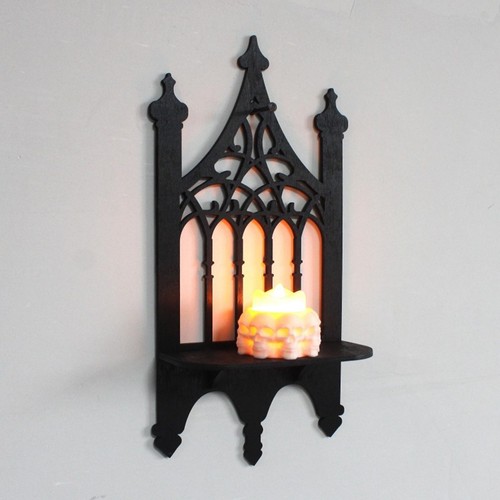 Wooden wall candle holder - wall,