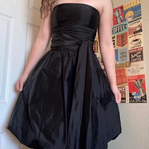 Black silk strapless bubble - strapless,