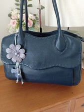 Radley Dark Blue Leather Shoulder Bag In Fantastic Condition