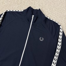 Fred Perry Tracksuit Track Jacket Full Zip Navy Blue Mod 60s Ska Mens 2XL XXL