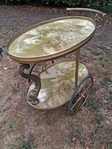 Vintage brass cart - vintage, trolley