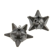 2x Lego Hero Factory Weapon Spike Bullet Ball Half Pearl Grey Axle Hole 98578