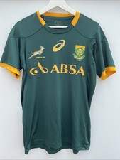 South Africa 2014/15 Home Rugby Shirt Asics Short Sleeve Mens Small S