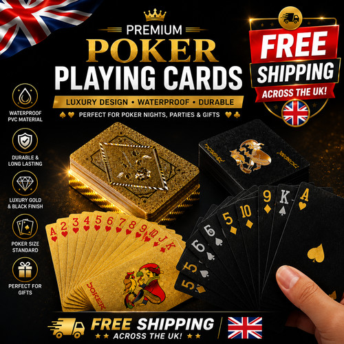 Premium gold black poker - gold,