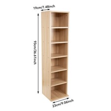 6-Tier Wooden CD DVD Media Storage Rack Unit Tower Display Rack Freestanding IK