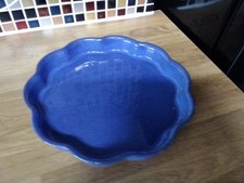 denby blue flan dish 10 ins