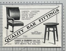 Gaskell & Chambers Bar Fittings Pub Furniture - 1927 Cutting 523