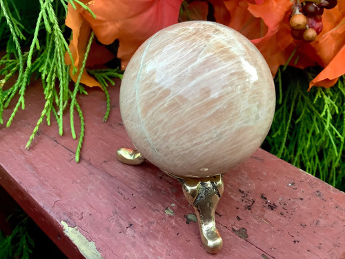 Peach moonstone crystal ball - peach,