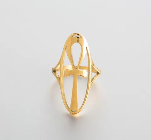 Ankh ring gold african - ring,