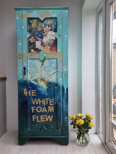 Painted wardrobe hall cupboard - wardrobe,