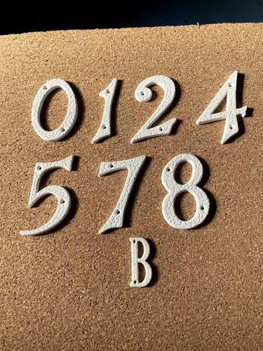 Plastic door numbers white - door,