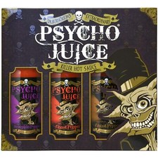 Psycho Juice Trio Hot Chilli Sauce Gift Set 70% Scorpion Ghost Pepper Chipotle