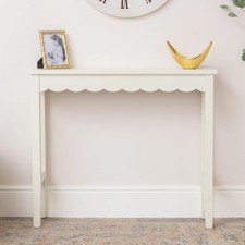 Ivory Scalloped Console Table