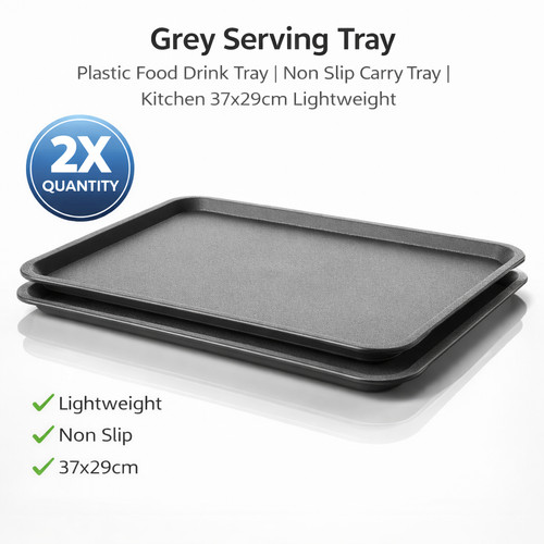 Grey serving tray plastic - serving,