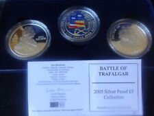2005 SILVER PROOF CHANNEL ISLANDS £5 COIN SET BOX + COA 200th BATTLE OF TRAFALGR