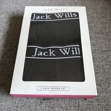 Jack Wills Size XS Black White Classic Boxer Brief 2 Pack Cotton Blend