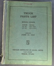 1937 Dodge Truck Parts Book
