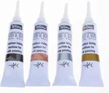 WamiQ Silk Painting Water Based Gutta - 20ml Tubes Black, Silver Gold Or Copper