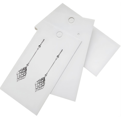 White earring display cards - earring,
