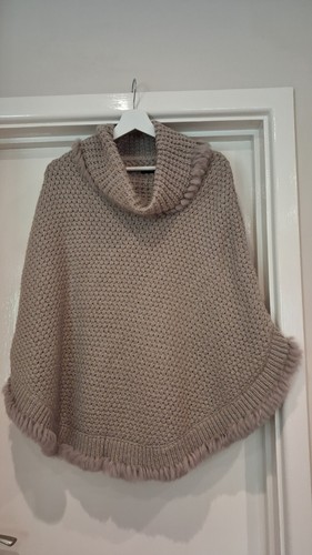 Reno pelle fur trim poncho - &,