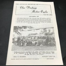 THE OFFICIAL JOURNAL THE VINTAGE MOTORCYCLE CLUB MAGAZINE DECEMBER 1985