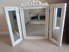 large heavy flock white folding mirror for dressing table The Range 3 mirror